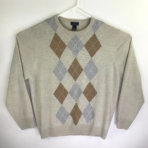 Dockers Men's Size XXL 2X Argyle Sweater Crew Neck